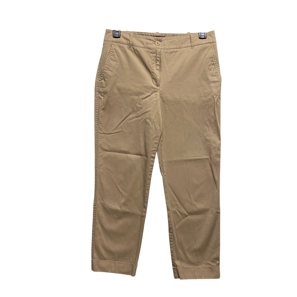 Talbots Women's Khaki Chino Pants Cropped Leg Cuffed Size 8‎ - Picture 3 of 11